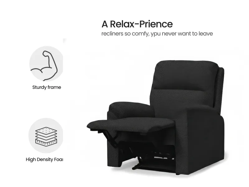 Erica Fabric Recliner in Charcoal Color